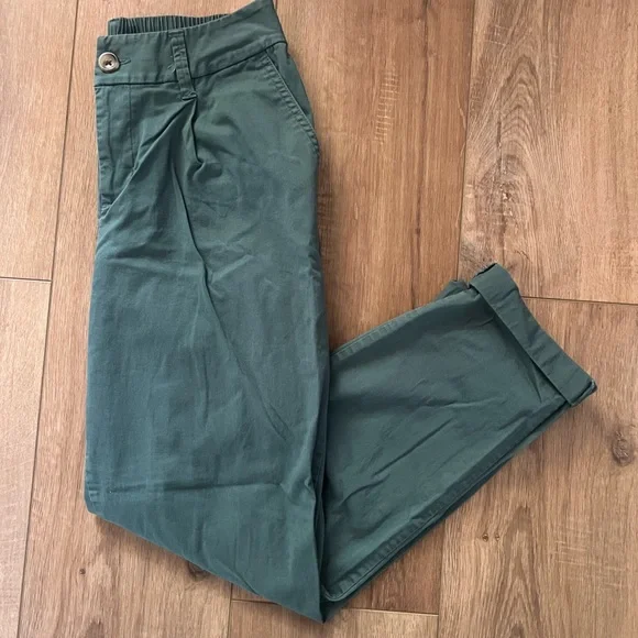 Women's Dark Green Ankle Chinos Casual Pants A New Day XS - Picture 1 of 5